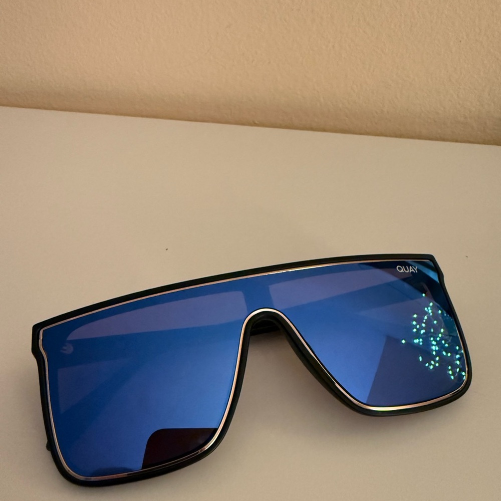 Quay Australia Electric Blue Sunglasses with Gold Trim